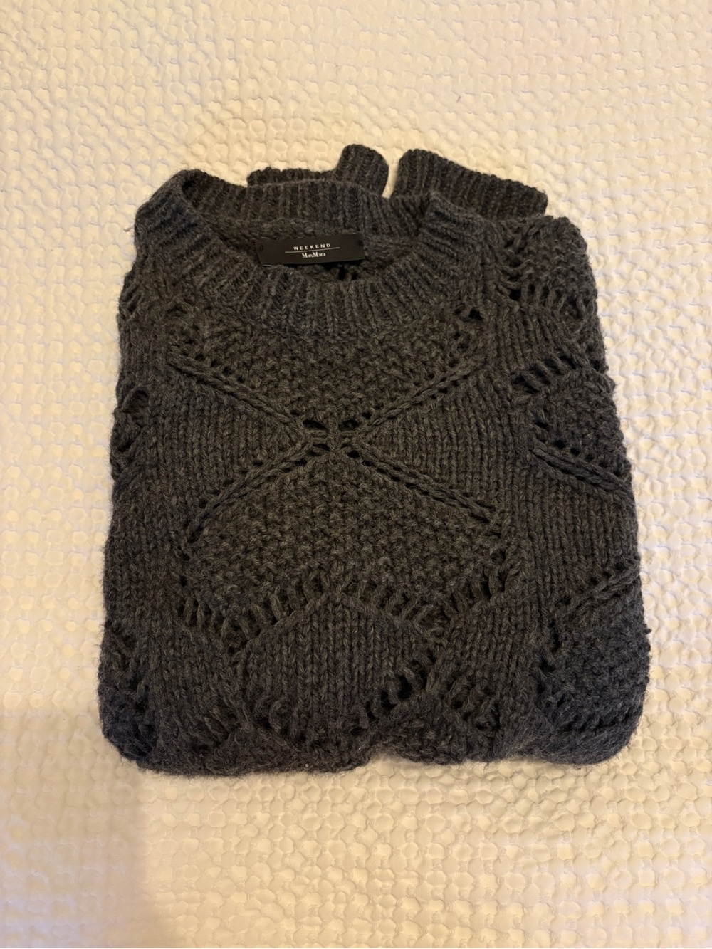 Weekend MaxMara Dark Grey Cable Knit Sweater
